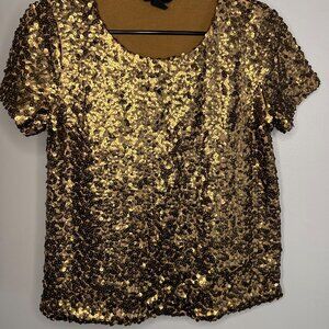 H&M Gold Sequin Top